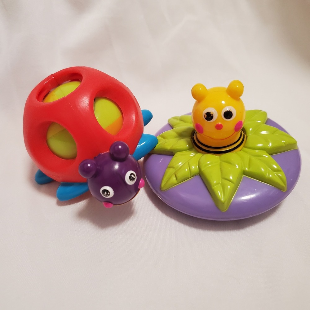 Sassy Baby Developmental Toys Ladybug Rattle and Bee Spinner Set Multi Color